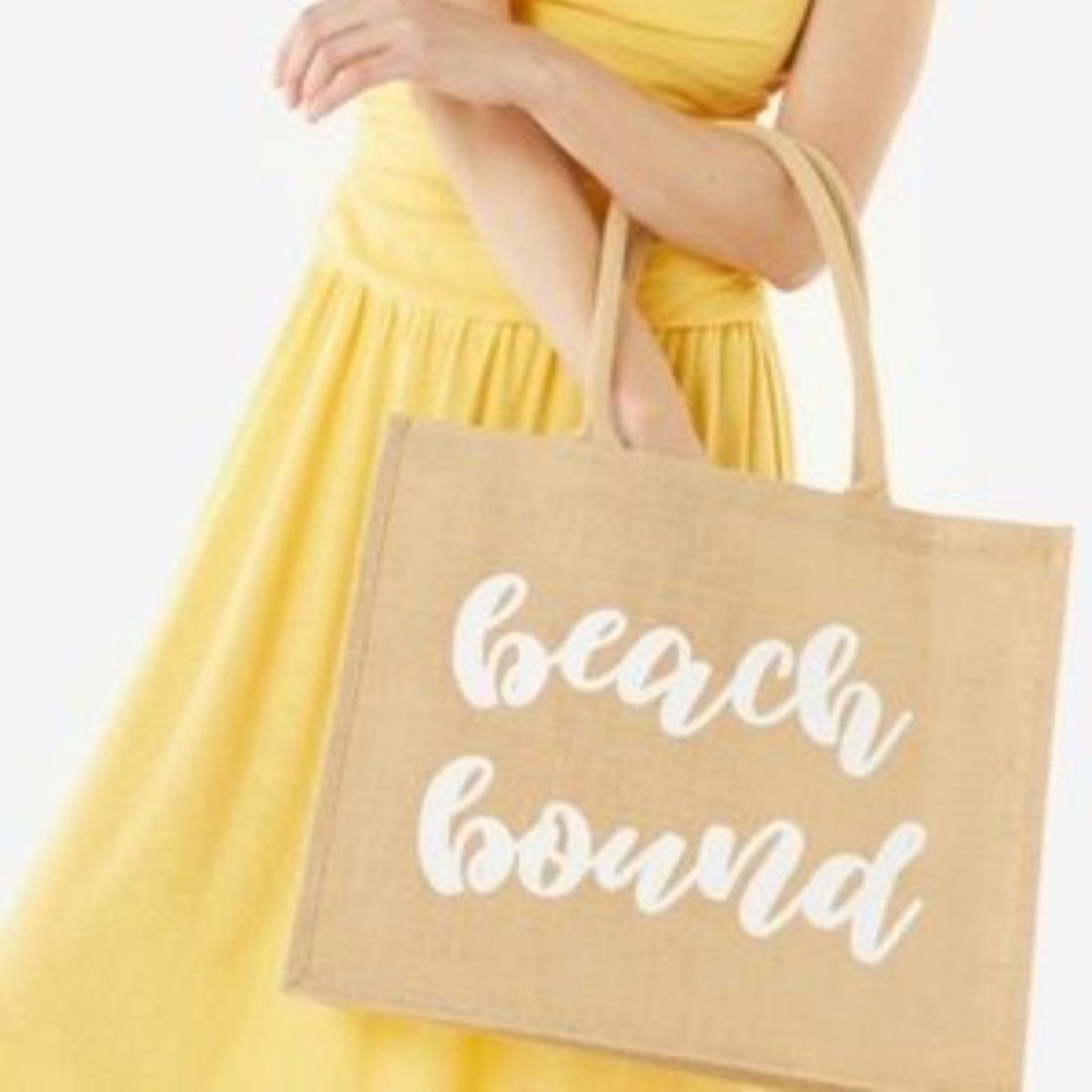 Beach Bound Jute Tote Bag
